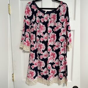 Pinkblush Navy and Pink Floral Dress